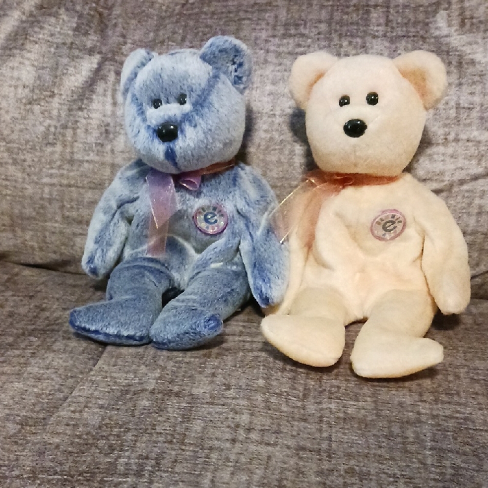 Ty Beanie Baby 2000-Periwinkle And Sunny Bear